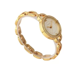 ساعة نسائية من جوليوس الكورية JA-806E دائرية ذهبي نحاسي سير ستين ستيل ذهبي نحاسي مينا ذهبية JULIUS Watch JA-806E for Women - Analog, Stainless Steel -Dark Gold