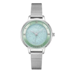 ساعة نسائية من جوليوس الكورية جاي اي 1216اي دائرية سير ستيل ستيل اخضر فاتح مينا خضراء فاتح JULIUS Watch JA-1216 for Women - Analog, Stainless Steel - Green