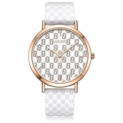 ساعة نسائية من جوليوس الكورية جاي اي 1367 دائرية ذهبية سير جلد كريمي مينا انيقة JULIUS Watch JA-1367 for Women - Analog, Leather - Creamy